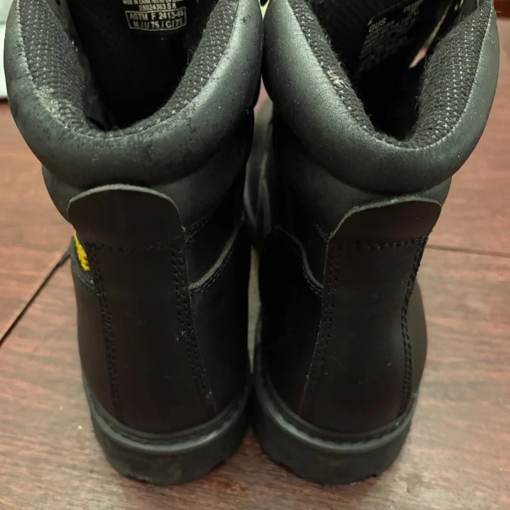 Men's Brahma Black Leather Gus Steel Toe Work Boots Lace Up Size 13 W WIDE - Picture 10 of 10